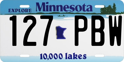 MN license plate 127PBW