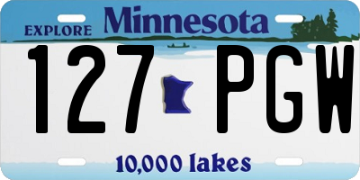 MN license plate 127PGW