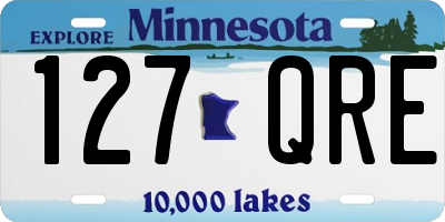 MN license plate 127QRE