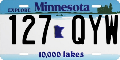 MN license plate 127QYW