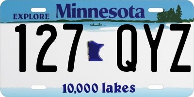 MN license plate 127QYZ