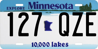MN license plate 127QZE