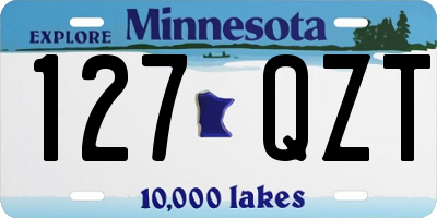 MN license plate 127QZT