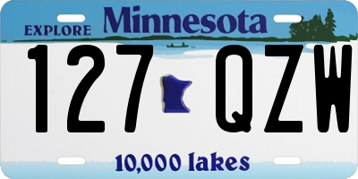 MN license plate 127QZW