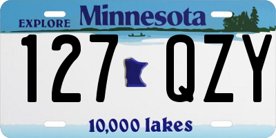 MN license plate 127QZY