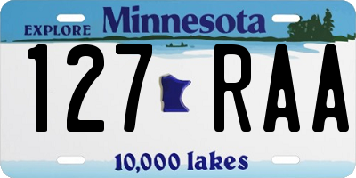 MN license plate 127RAA