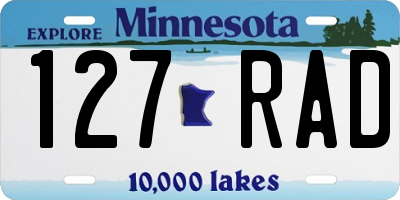 MN license plate 127RAD