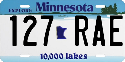 MN license plate 127RAE