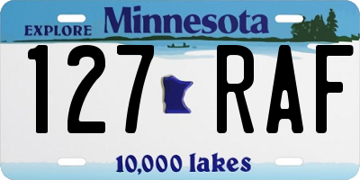 MN license plate 127RAF