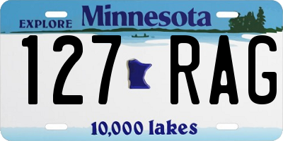 MN license plate 127RAG