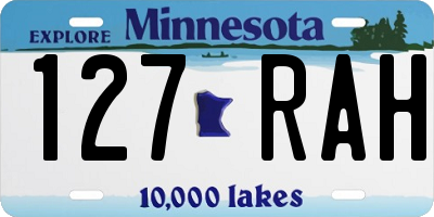 MN license plate 127RAH