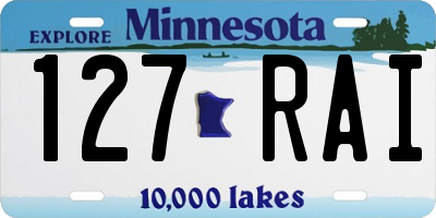 MN license plate 127RAI