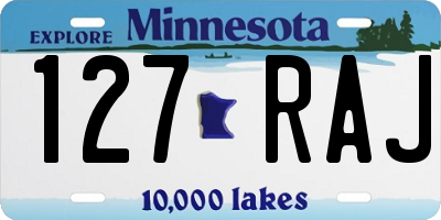 MN license plate 127RAJ