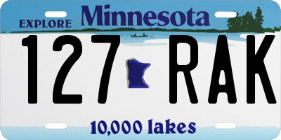 MN license plate 127RAK