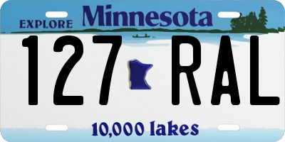 MN license plate 127RAL