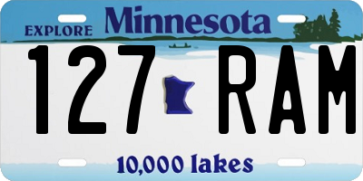 MN license plate 127RAM