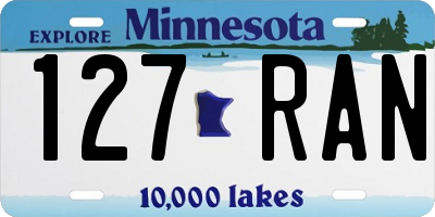 MN license plate 127RAN