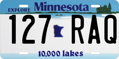 MN license plate 127RAQ
