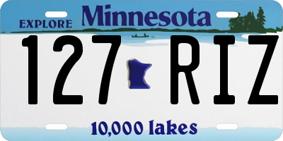 MN license plate 127RIZ
