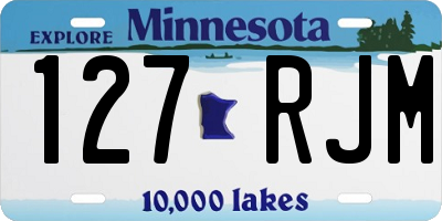 MN license plate 127RJM