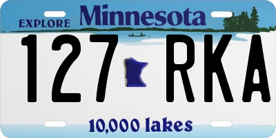 MN license plate 127RKA