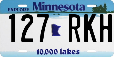 MN license plate 127RKH