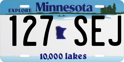 MN license plate 127SEJ