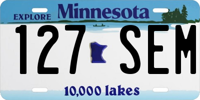 MN license plate 127SEM