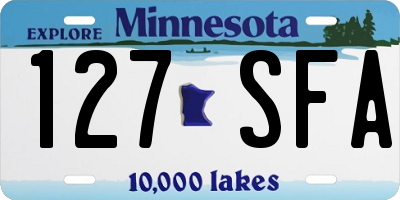 MN license plate 127SFA