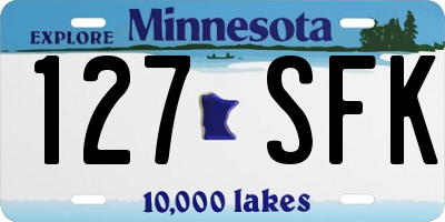 MN license plate 127SFK