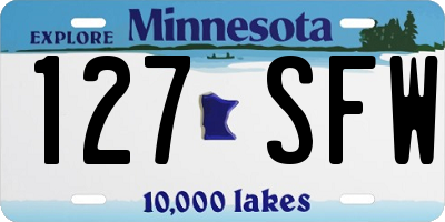 MN license plate 127SFW