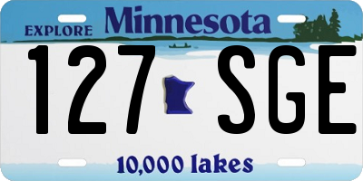 MN license plate 127SGE