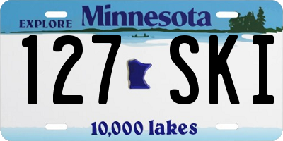 MN license plate 127SKI