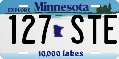 MN license plate 127STE