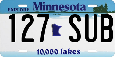MN license plate 127SUB