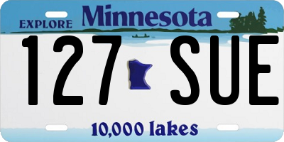 MN license plate 127SUE