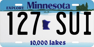 MN license plate 127SUI