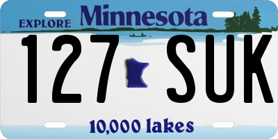 MN license plate 127SUK