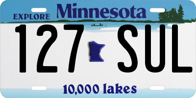 MN license plate 127SUL