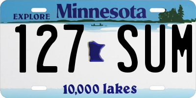 MN license plate 127SUM