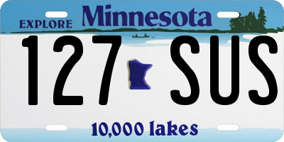 MN license plate 127SUS