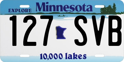 MN license plate 127SVB