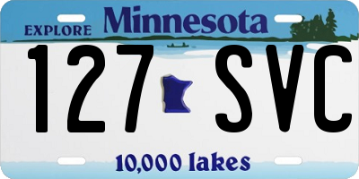 MN license plate 127SVC