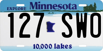 MN license plate 127SWO