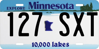 MN license plate 127SXT