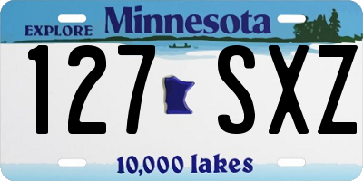 MN license plate 127SXZ