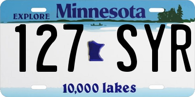 MN license plate 127SYR