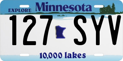 MN license plate 127SYV