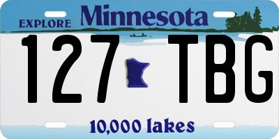 MN license plate 127TBG