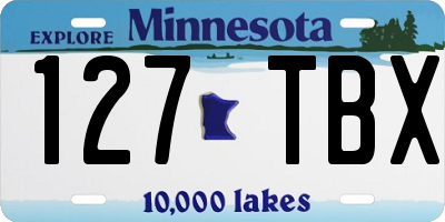 MN license plate 127TBX